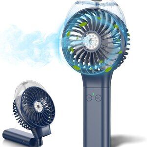 Portable Misting Fan, 180° Foldable Handheld Personal Fan with Mist Spray, 3 Adj